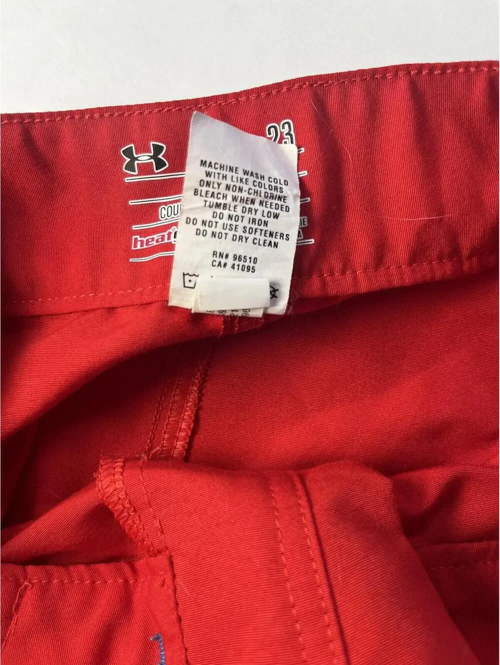 Under Armour Swim Board Shorts Red with Blue Drawstring & Logo Unlined Trunks